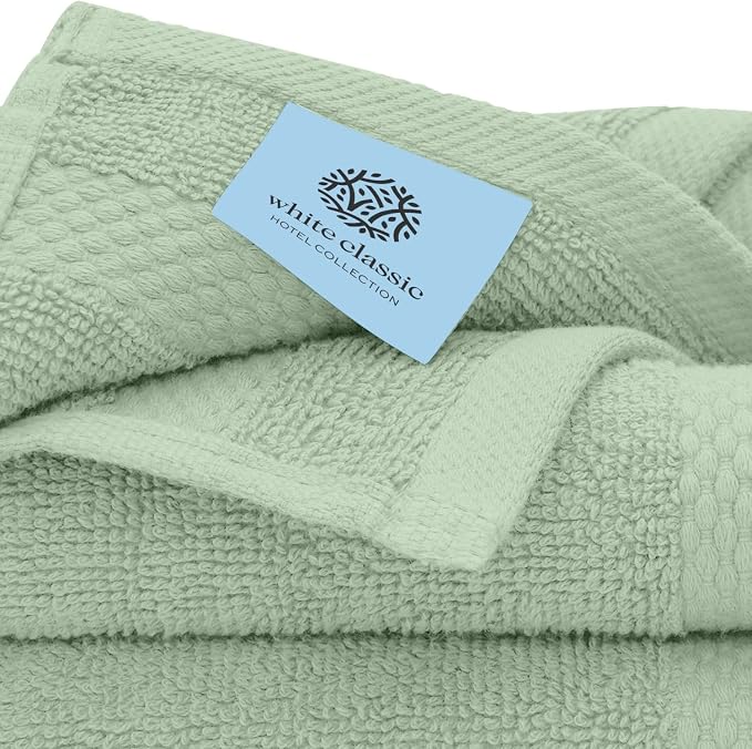 White Classic Luxury Cotton Washcloths 13x13 Inch - Image 5