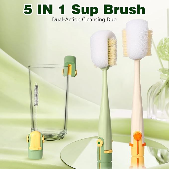 5 in 1 Bottle Cleaning Brush Set, 2026 New Multifunctional Lid Brush Cleaning - Image 7