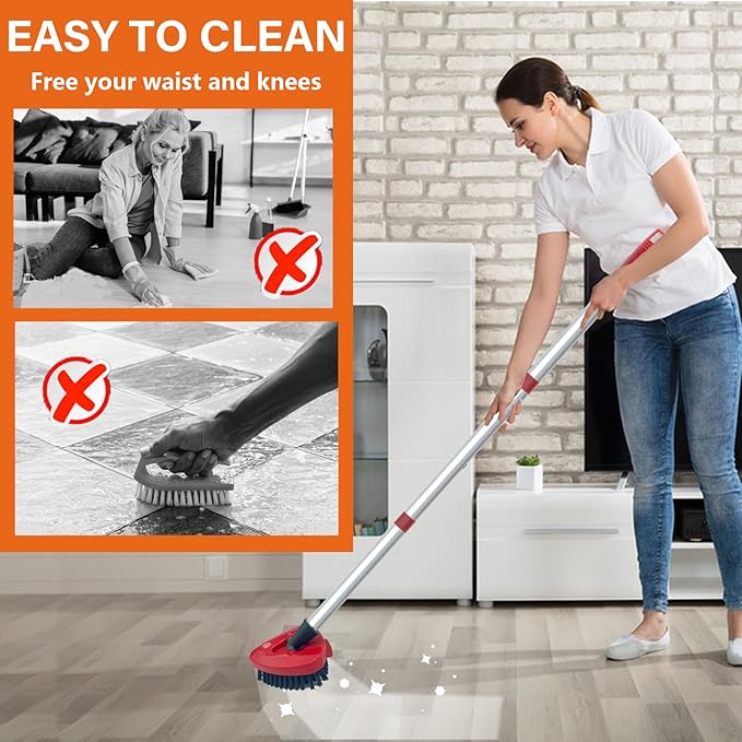 Upgraded Spin Mop Replace Scrub Mop Brush Compatible - Image 5