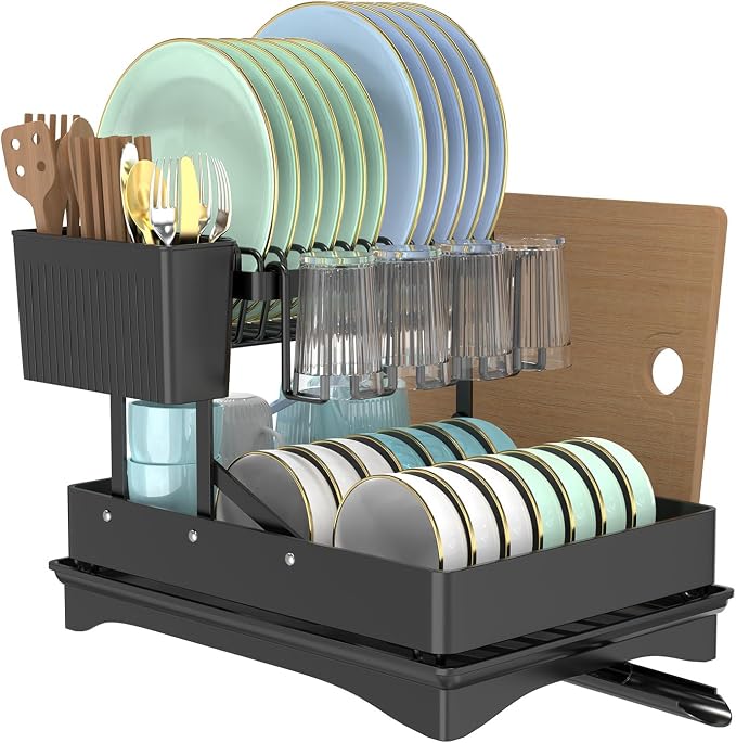 Extendable Dish Racks 16.3"-21.6" L x 16.7" W, Stainless Steel Dish Drying Rack by Unknown