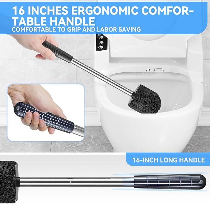 TRENTI Toilet Brush, Toilet Brush and Holder Set, Bristles Toilet Bowl Brush - Image 4