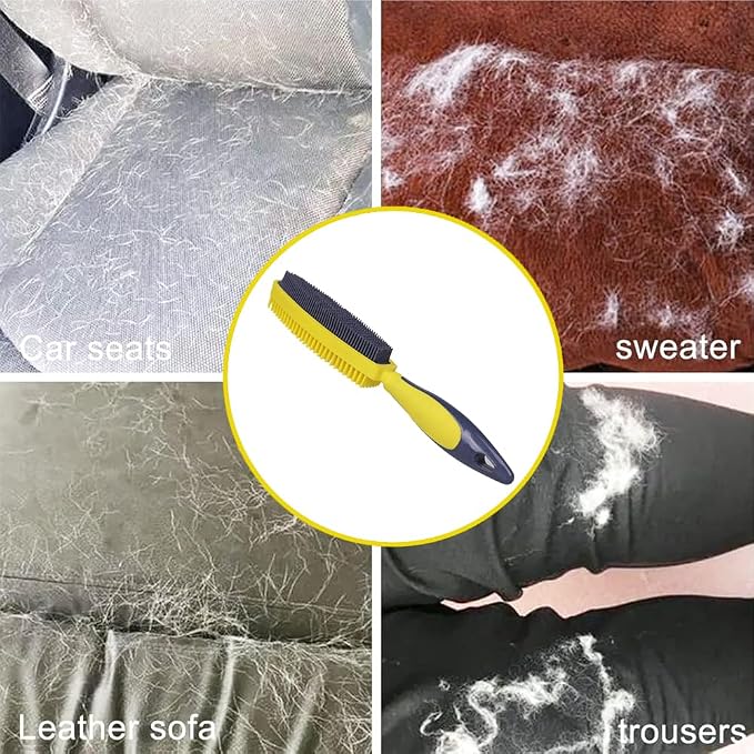 Rubber Pet Hair Removal Brush, Dogs Cats Hair Lint Remover Tool Massage Bath - Image 5
