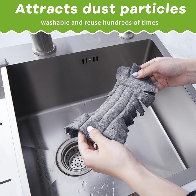 Zubebe 6 Pcs Duster Refill Reusable Fleece Duster Refills Feather Flat Dusters - Image 3