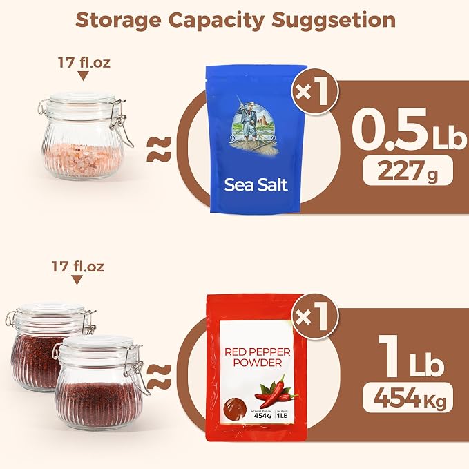 ComSaf Airtight Glass jar with lid 17oz, Glass Storage Containers with Lids - Image 3