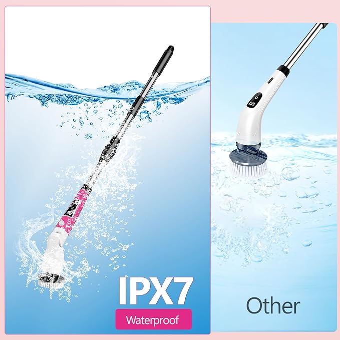 Electric Spin Scrubber, 2026 New Adjustable Angle Cleaning Brush，IPX7 - Image 4