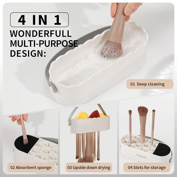DUcare Makeup Brush Cleaner Shampoo Soap Solid Brush Cleaning Mat Removes - Image 4