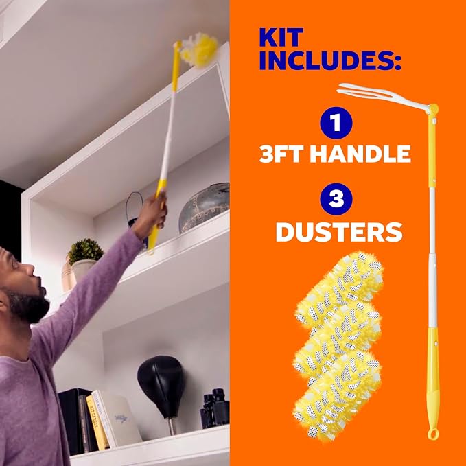 Swiffer Duster Kit with 3 ft Extendable Handle, Heavy Duty Dusting Starter Kit - Image 10