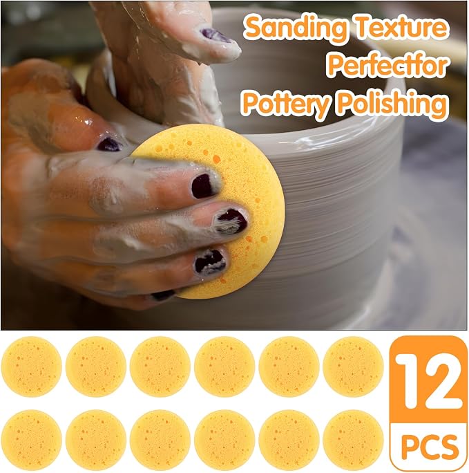 12PCS Kitchen Sponges for Washing Dishes Round Natural Cleaning Sponge - Image 6