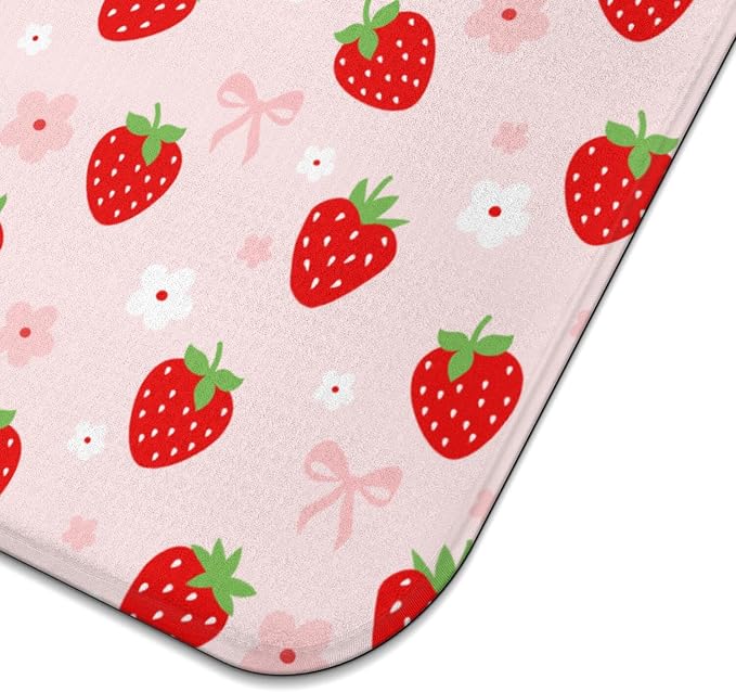 Strawberry Dish Drying Mat for Kitchen Counter, Washable Absorbent Kitchen - Image 5