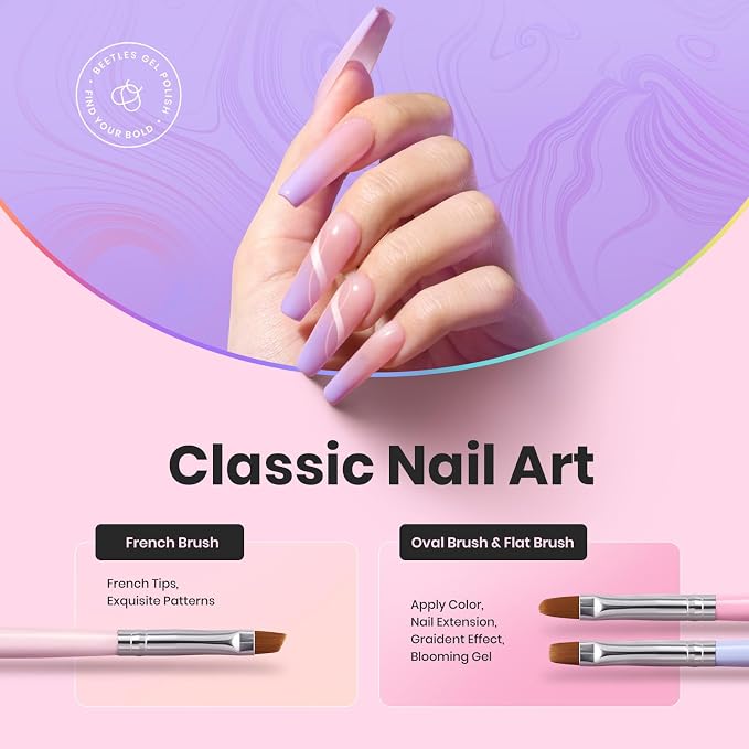 Beetles Nail Art Brushes, Nail Double-headed Dotting Tools, Striping Nail Art - Image 4