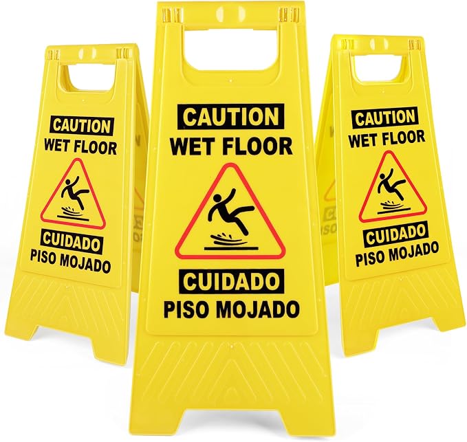 XPCARE 24 Inches Caution Wet Floor Sign, A Frame Safety Wet Floor Signs by XPCARE