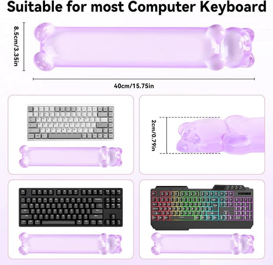 Clear Gel Keyboard Wrist Rest, Bear-Shape Wrist Rest, Ergonomic Wrist Rest - Image 2