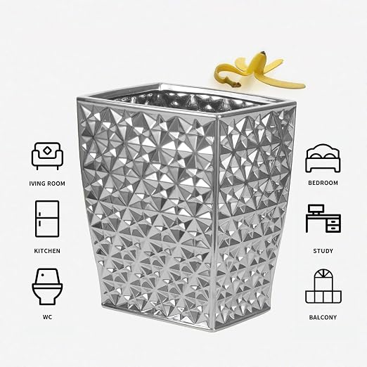 Ceramic Rectangular Small Trash Can - Image 4