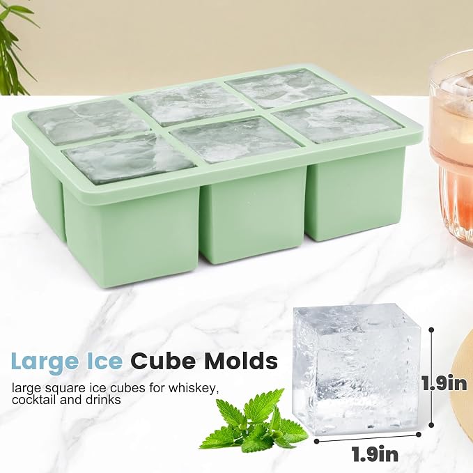 Large Silicone Ice Cube Tray 3Pack, SAWNZC Big Square Ice Cube Molds - Image 5
