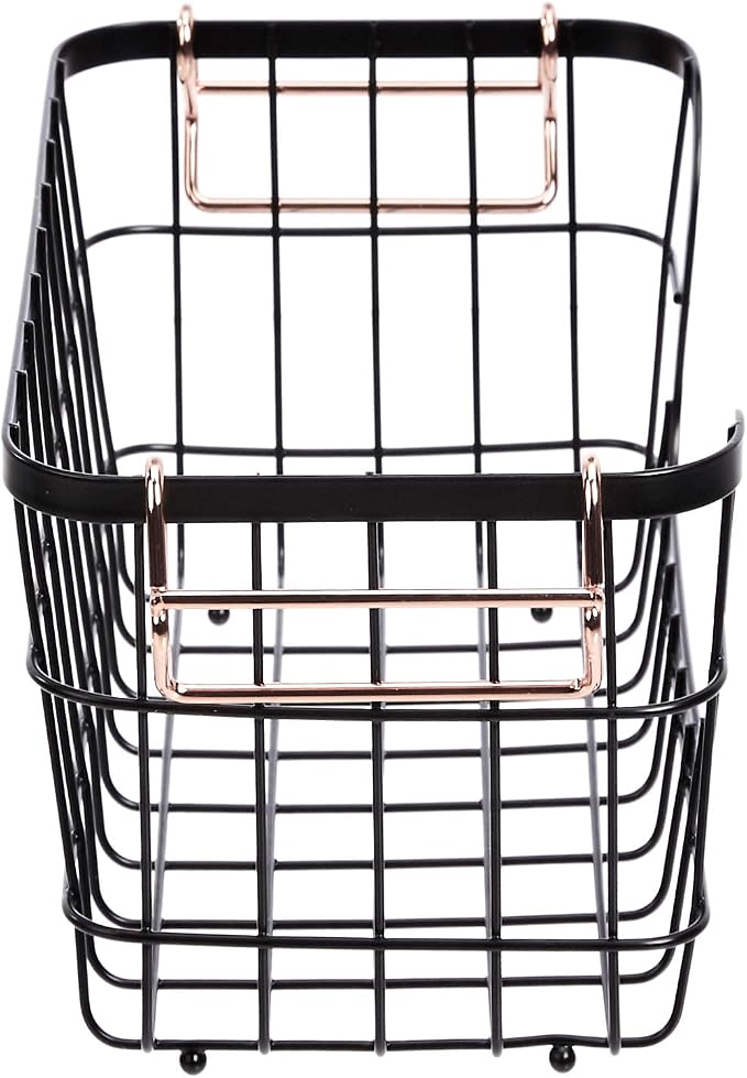 Amazon Basics Stackable Metal Wire Rectangular Storage Basket Set - Image 4