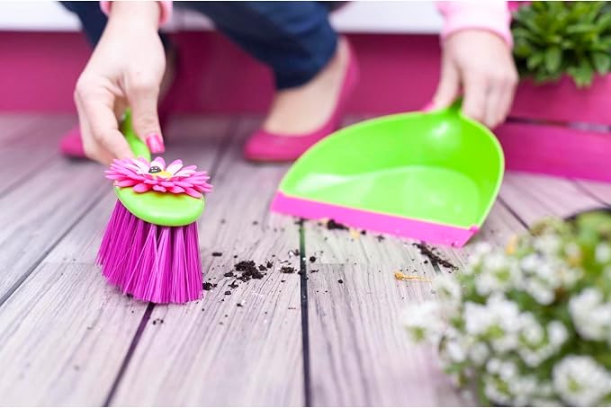 Vigar Flower Power Dust Pan and Brush Handy Set, 12-3/4-Inches - Image 2