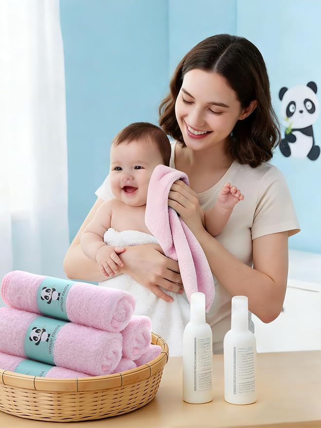 HIPHOP PANDA Baby Washcloths, Rayon Made from Bamboo - Image 3