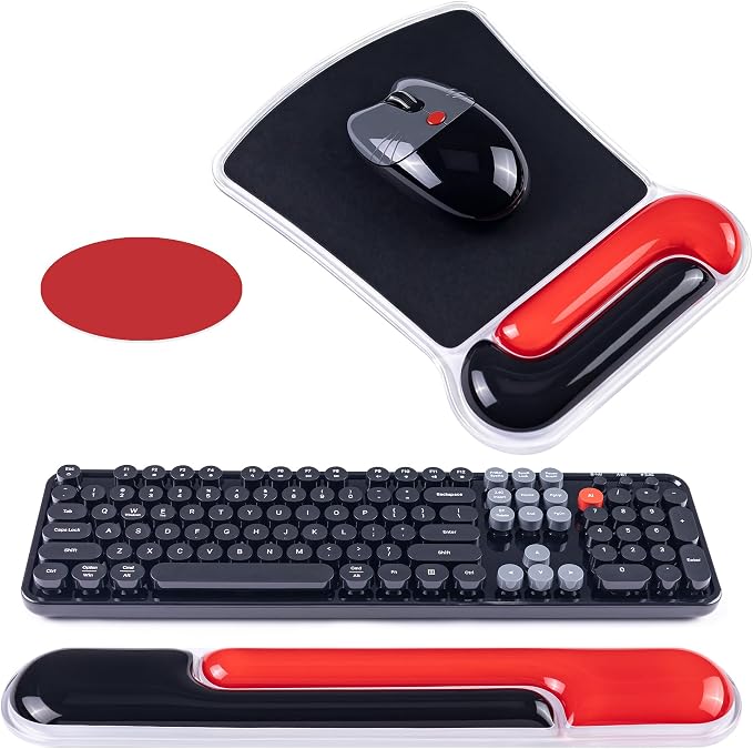 Ospelelf Mouse Pad with Wrist Rest and Ergonomic Gel Keyboard Hand Wrist by OspelelfOfficeSupplies