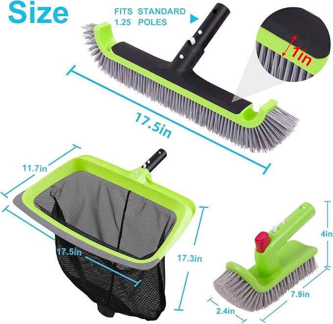 Sepetrel Deluxe Swimming Pool Cleaning Kit Including Rubber Edge Skimmer Net - Image 7