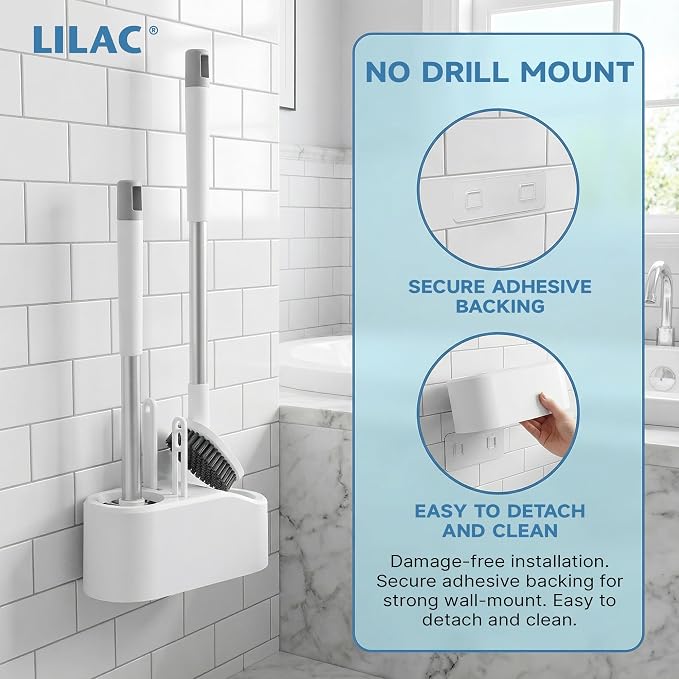 2 Pack Toilet Brush and Holder, Toilet Bowl Brush - Image 8