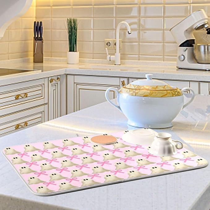 Halloween Ghost Bow Dish Drying Mat - Image 7