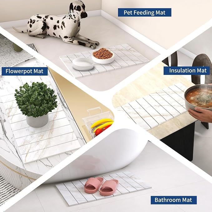 Hopegiver Stone Drying Mat for Kitchen Counter, Super Absorbent, Non-Slip & - Image 7
