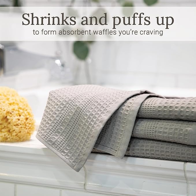GILDEN TREE Waffle Towels for Bathroom, 100% Cotton Quick Dry Towel, Waffle - Image 3