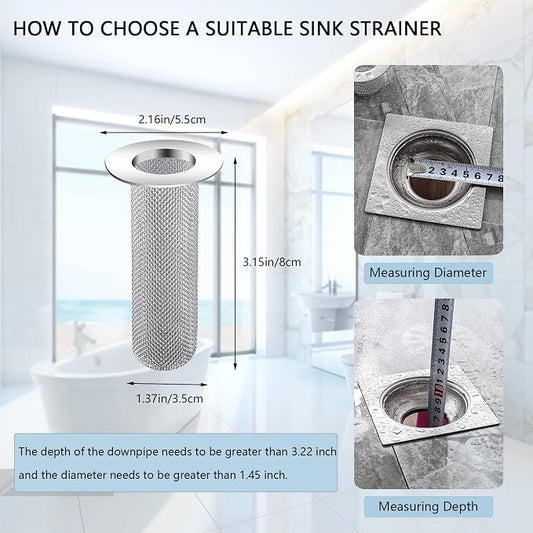 Resdenio Bathroom Sink Drain Strainer Stainless Steel, 2 Pack Floor Drain - Image 2