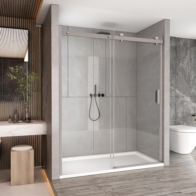 Sunrosa Semi-Frameless Glass Shower Door, Shower Door by ElevateYourEverydayShower