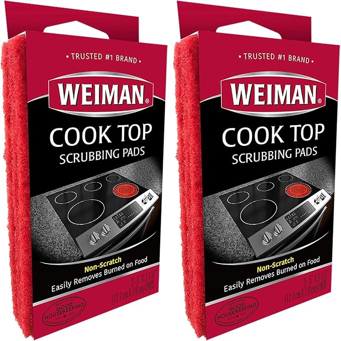 Weiman Cook Top Scrubbing Pads – Gently Clean and Remove Burned-on Food from by Weiman