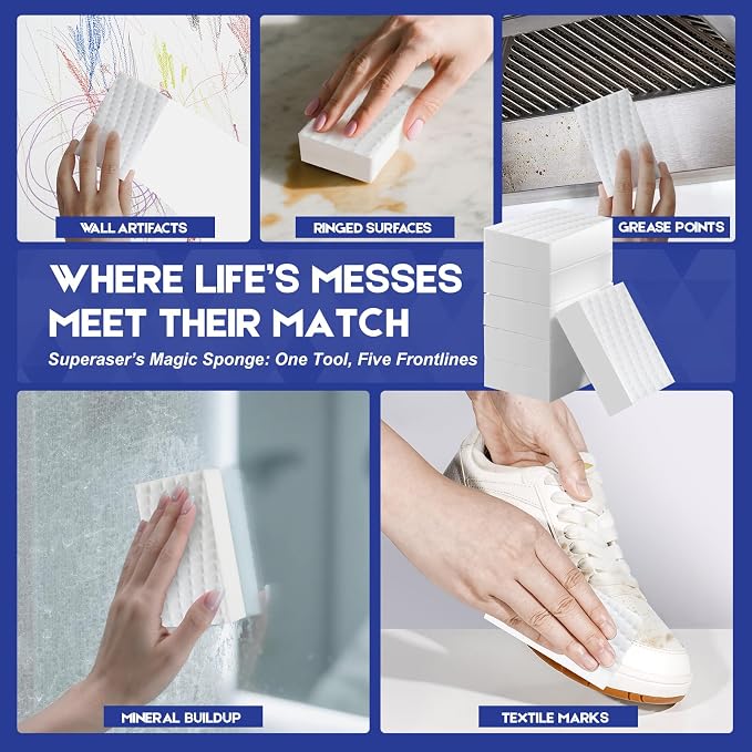 Magic Sponge Eraser, Tex-10 Scrub Melamine Sponges, Heavy Duty No Scratches - Image 2