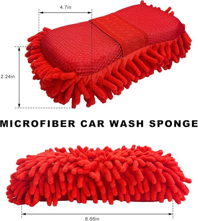 Microfiber Car Wash Sponge, Scratch-Free Vehicle Washing Mitt - Image 2