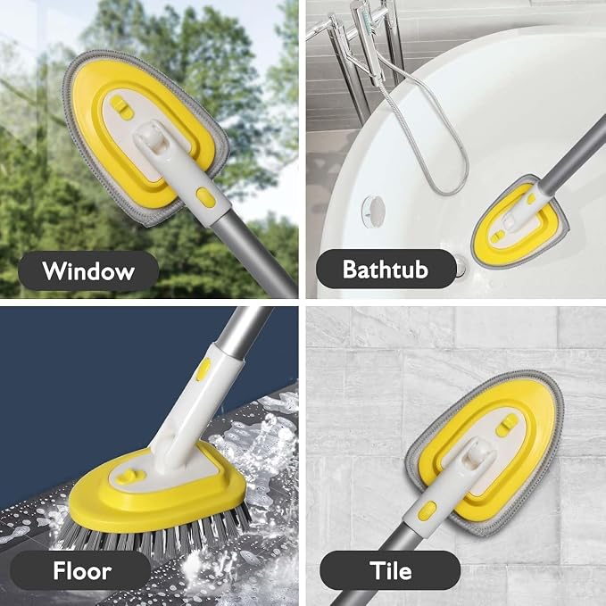 Shower Brush Scrubber with 51" Long Handle, 3 in 1 Tub and Tile Cleaning Brush - Image 5