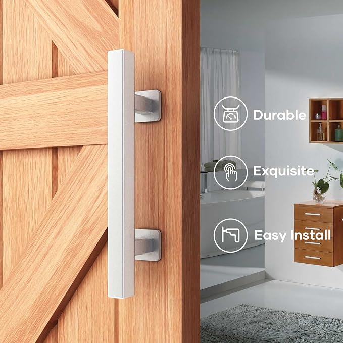 EaseLife 12" Stainless Steel Sliding Barn Door Pull Handle - Image 4