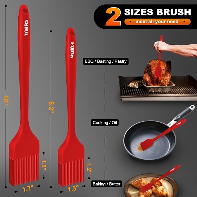 Walfos Silicone Basting Pastry Brush, Heat Resistant Pastry Brush Set, Strong - Image 6