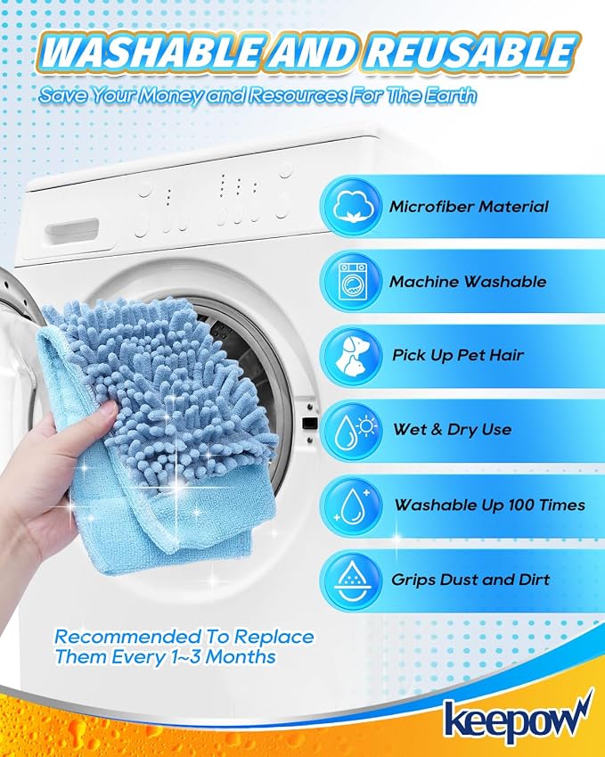 KEEPOW Reusable Microfiber Mop Pads Compatible - Image 5