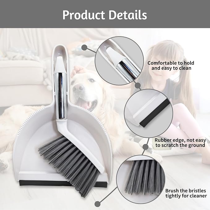 PINVNBY Mini Dustpan and Brush Set, Pet Cage Cleaner - Image 3