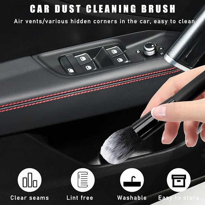 2PCS Car Interior Dust Brush, Soft Scratch Free Auto Detailing Brushes - Image 4