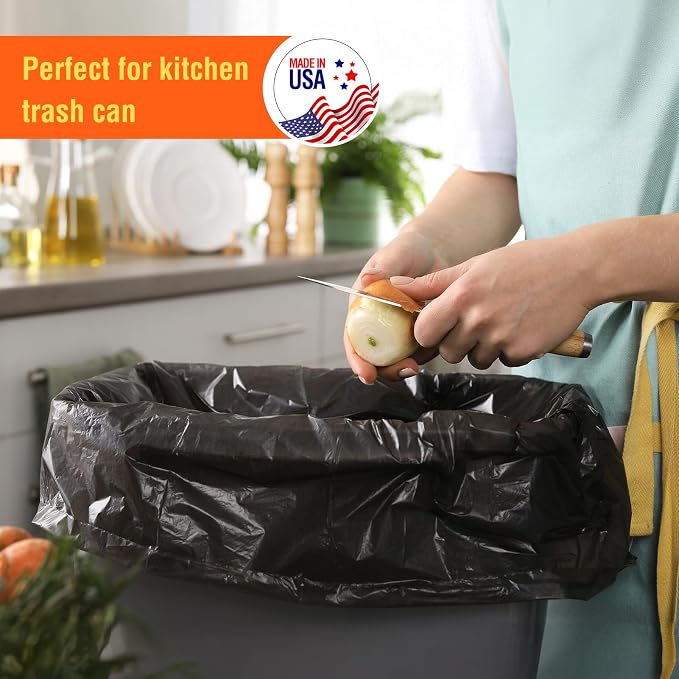 Delxo 30-33 Gallon Black Trash Bags, Durable & Puncture-Resistant Plastic - Image 6