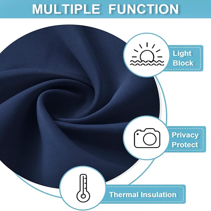 RYB HOME Short Curtains for Living Room Blackout Portable Blinds Shades for - Image 6
