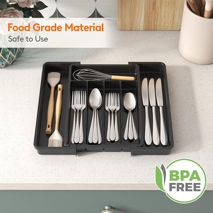 Lifewit Silverware Drawer Organizer, Expandable Utensil Tray - Image 7
