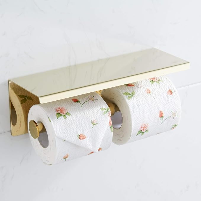 BGL Double Toilet Paper Holder Stainless Steel 304 Wall Mounted Two Heads Roll - Image 3