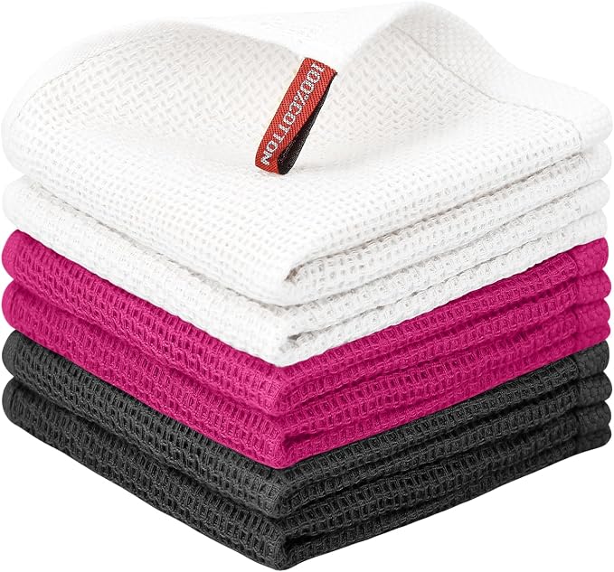 Nialnant 6 Pack Kitchen Towels, 100% Cotton Dish Cloth by Nialnant