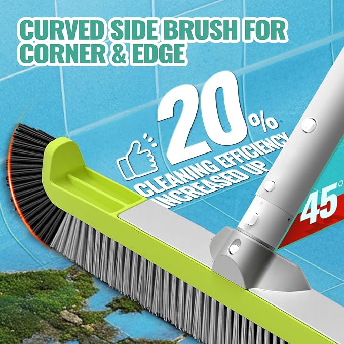 18" Pool Brush Head for Cleaning Swimming Pool Walls, Curved Ends - Image 3