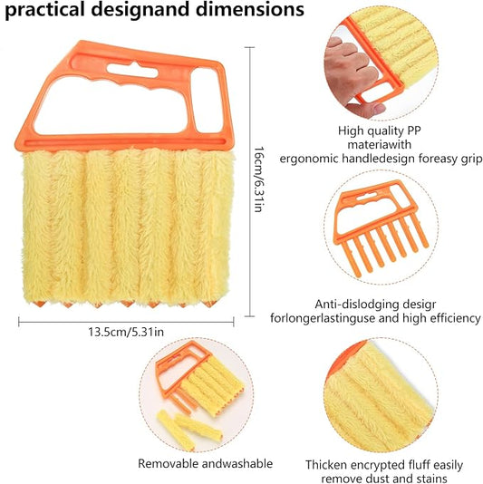 6pcs Window Venetian Blind Cleaner Duster Tool, Include 4pcs 7 Finger Blind - Image 2