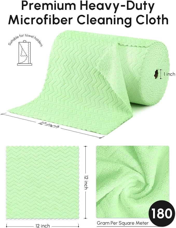 Microfiber Cleaning Cloths Roll, 75 Pack Tear Away Microfiber Towels Roll - Image 3