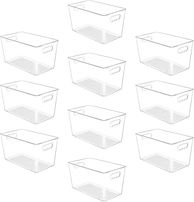 YIHONG 10 Pack Clear Pantry Organizer Bins, Plastic Containers by YIHONG