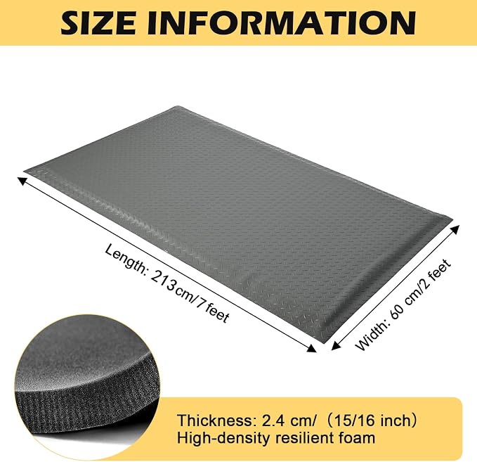 2 x 7 FT Anti Fatigue Mats Industrial 15/16 Inch Thick Soft Sponge Ergonomic - Image 2