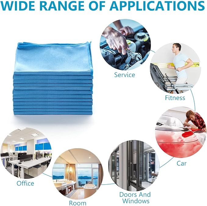 12 Pcs Microfiber Glass and Window Cleaning Cloths, Quickly Clean Windows - Image 6
