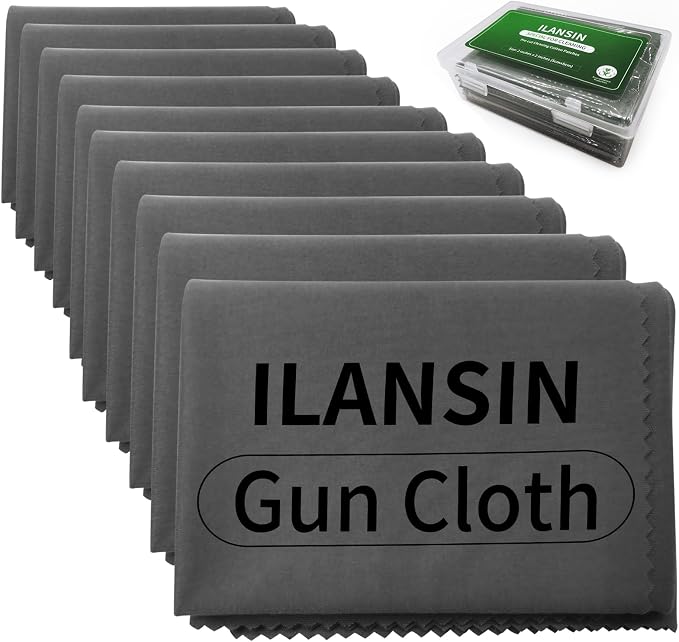 10/6Pack Technology Microfiber Black/Gray Gun Cleaning Cloth-Large Size-Lint by ILANSIN